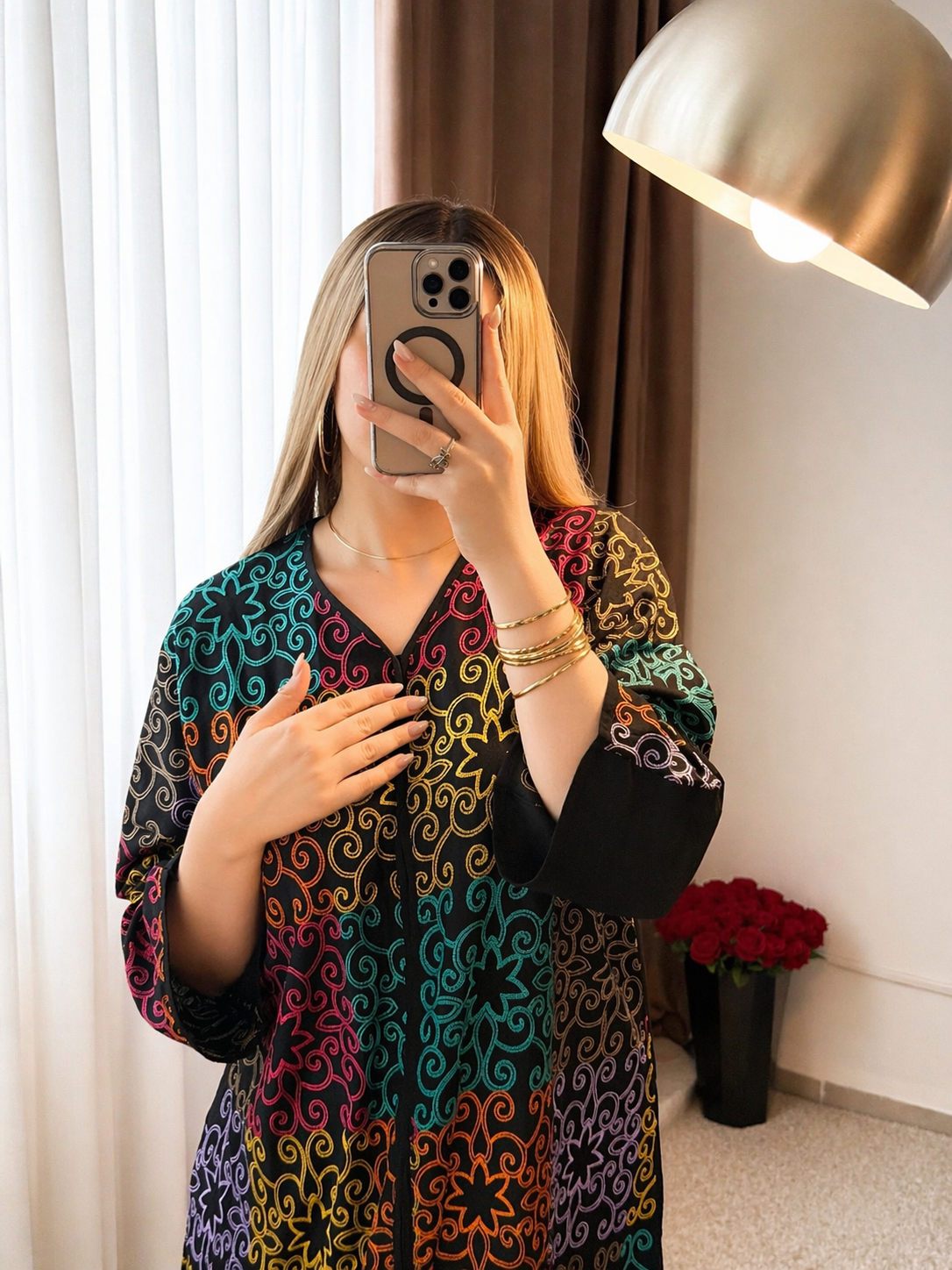 Robe à motifs noir MASSA
