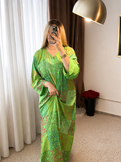 Robe à motifs vert MASSA