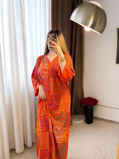 Robe à motifs orange MASSA