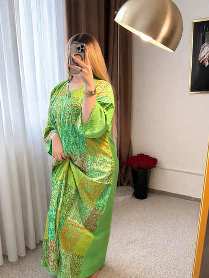 Robe à motifs vert MASSA