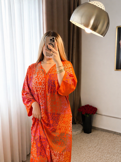 Robe à motifs orange MASSA
