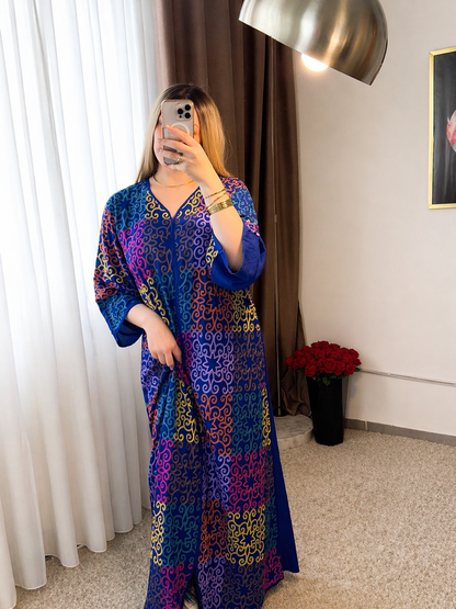 Robe à motifs bleu MASSA