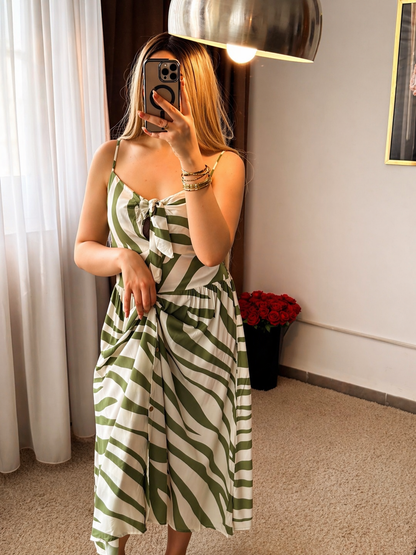Robe vert motif multi QEER