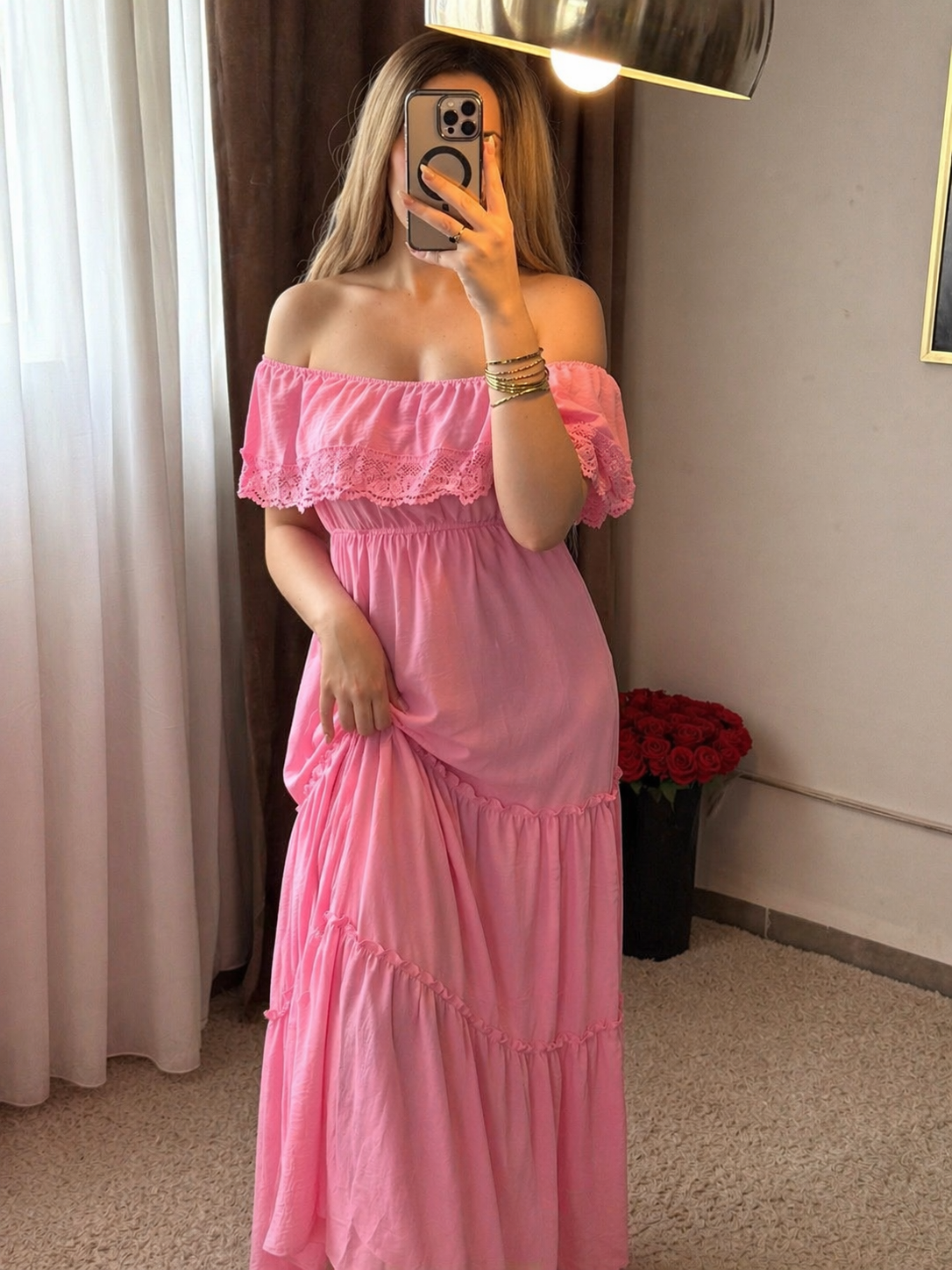 Robe long rose PALIN