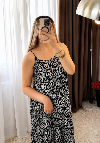 Robe nuisette noir motif multi ANDY