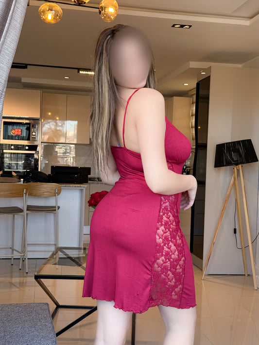 Nuisette dentelle bourdeaux FINN