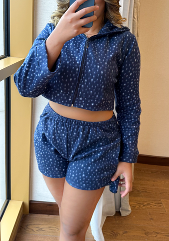 Ensemble bleu 2 pièces WINTER BAMBY STAR