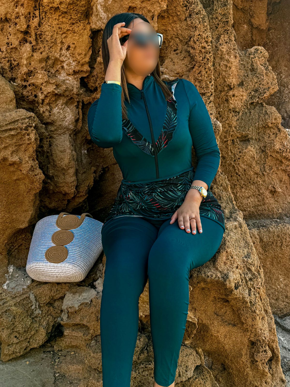 burkini 3 pièces combinaison vert DORIAN