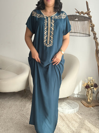 Jebba unie bleu vert BUSHRA