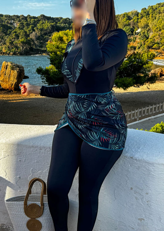 Burkini 3 pièces combinaison noir DORIAN