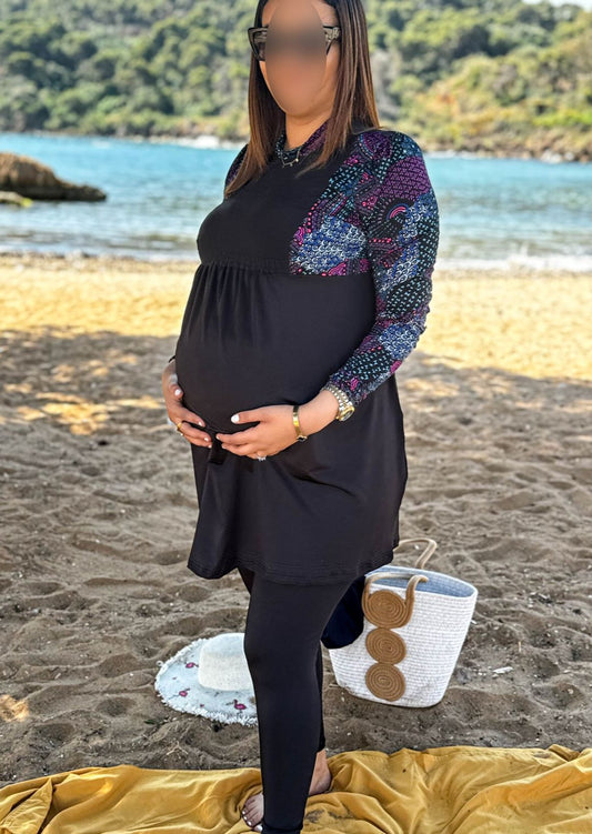 burkini femme enceinte 3 pièces NOIR MYRIAN
