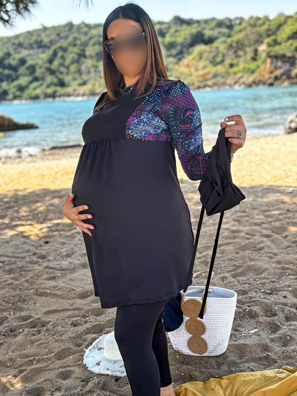 burkini femme enceinte 3 pièces NOIR MYRIAN