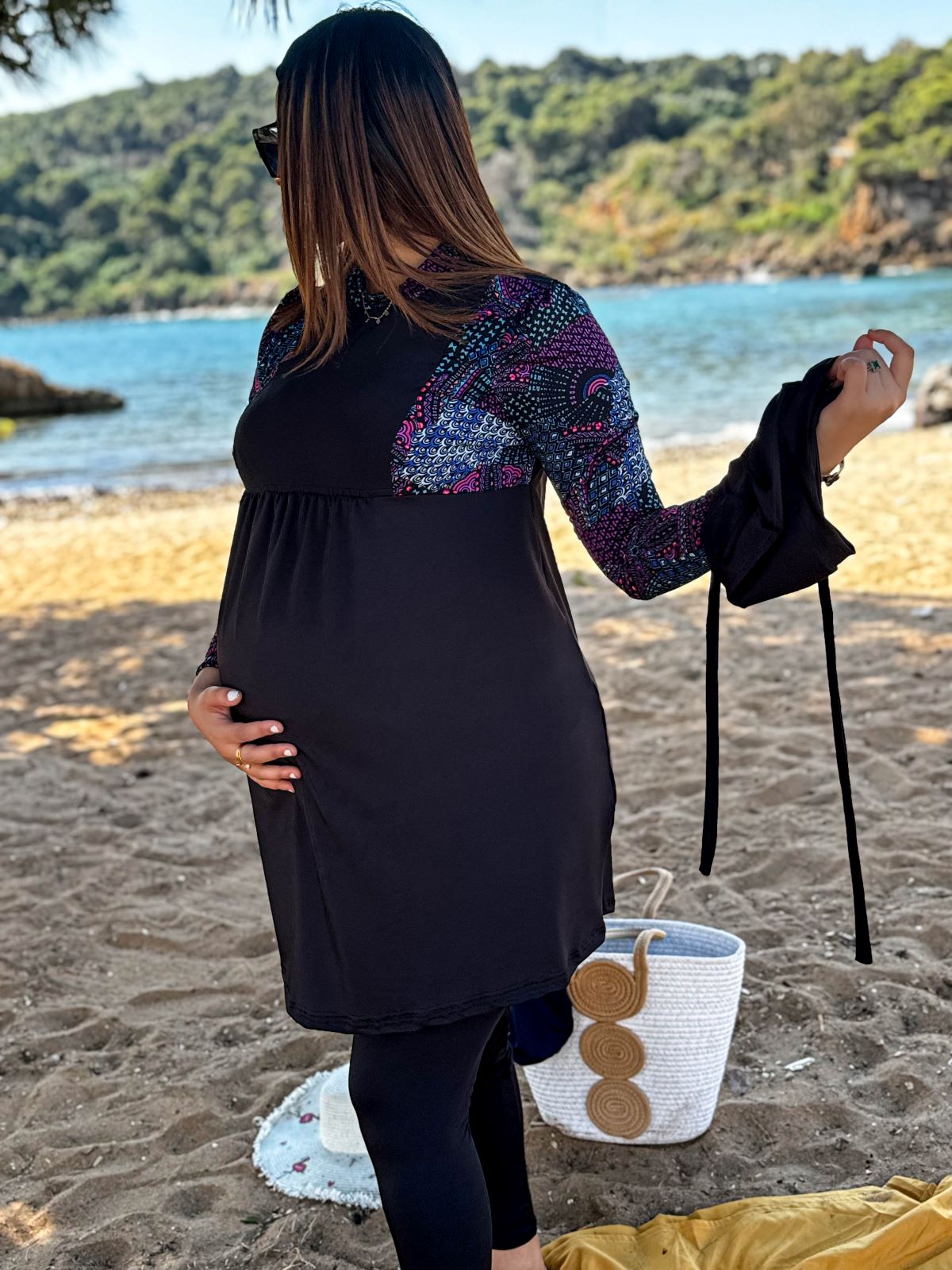 burkini femme enceinte 3 pièces NOIR MYRIAN