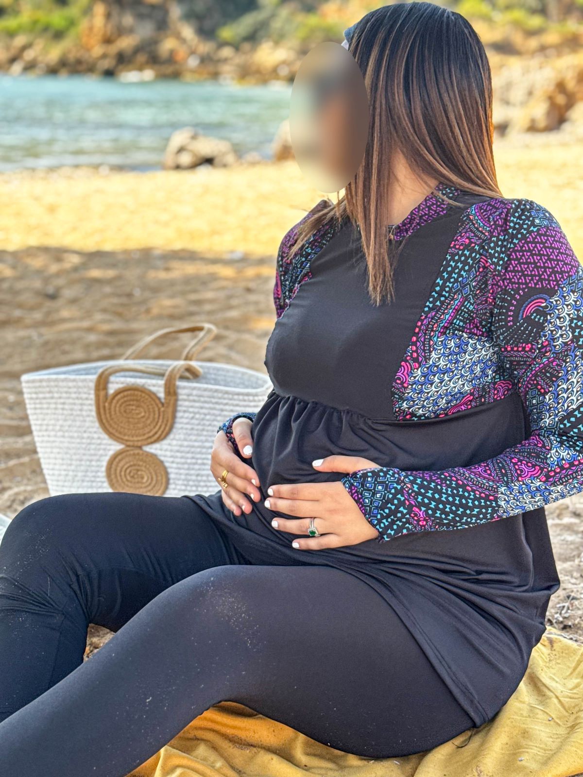 burkini femme enceinte 3 pièces NOIR MYRIAN