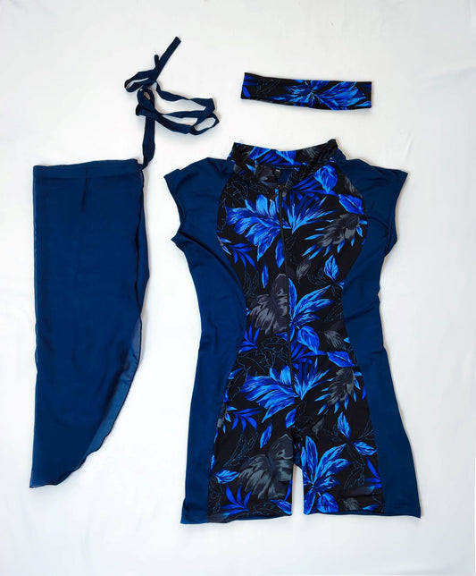 Maillot de bain 2 pièces combi bleu a motif bleu AZURE
