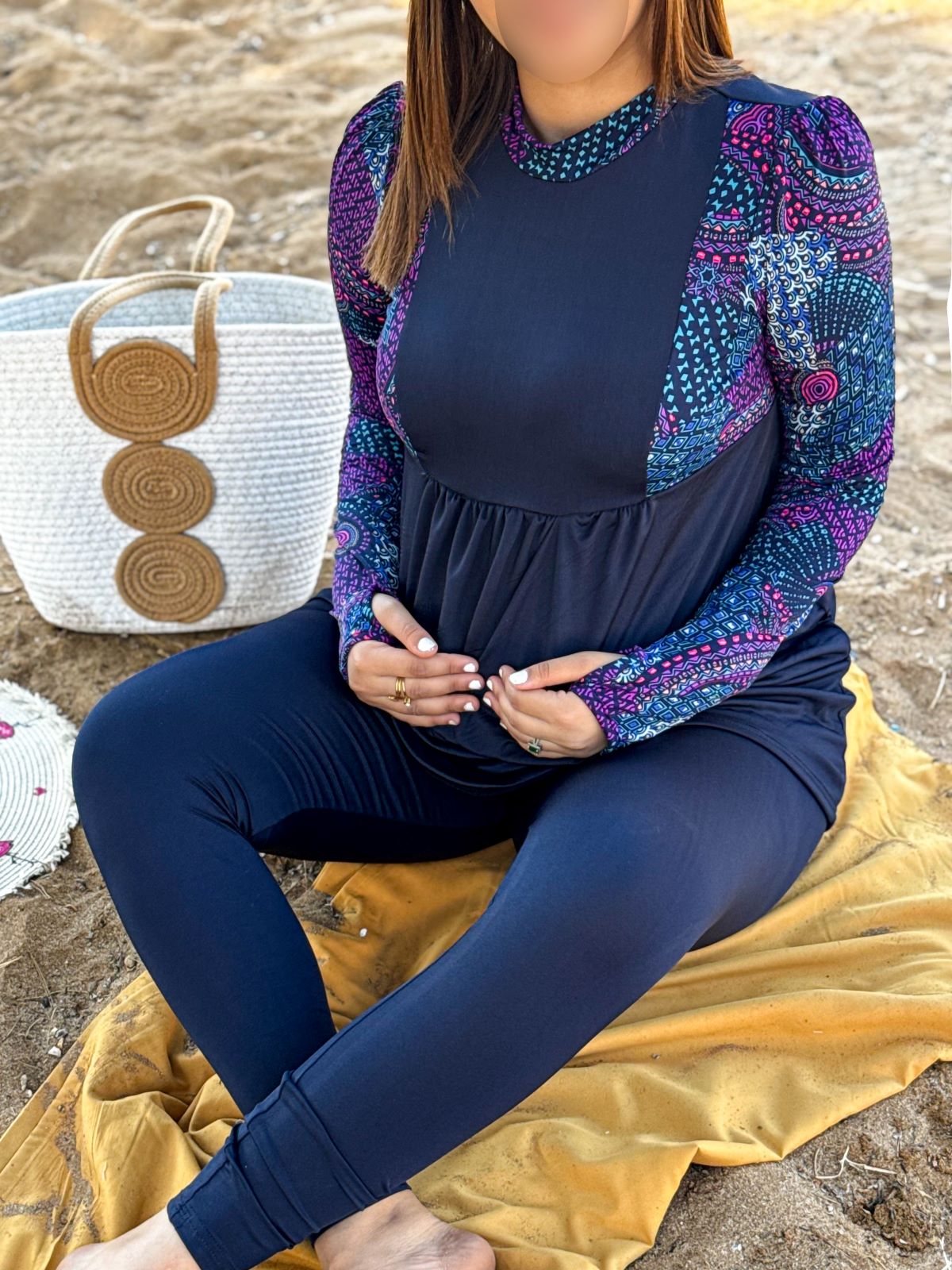 burkini femme enceinte 3 pièces bleu MYRIAN