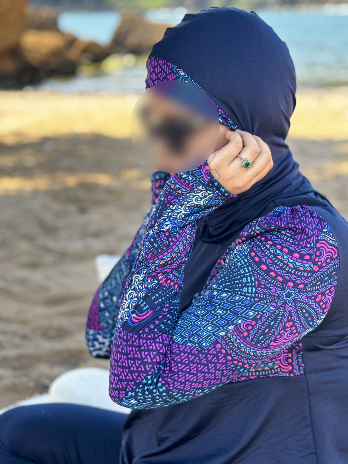 burkini femme enceinte 3 pièces bleu MYRIAN