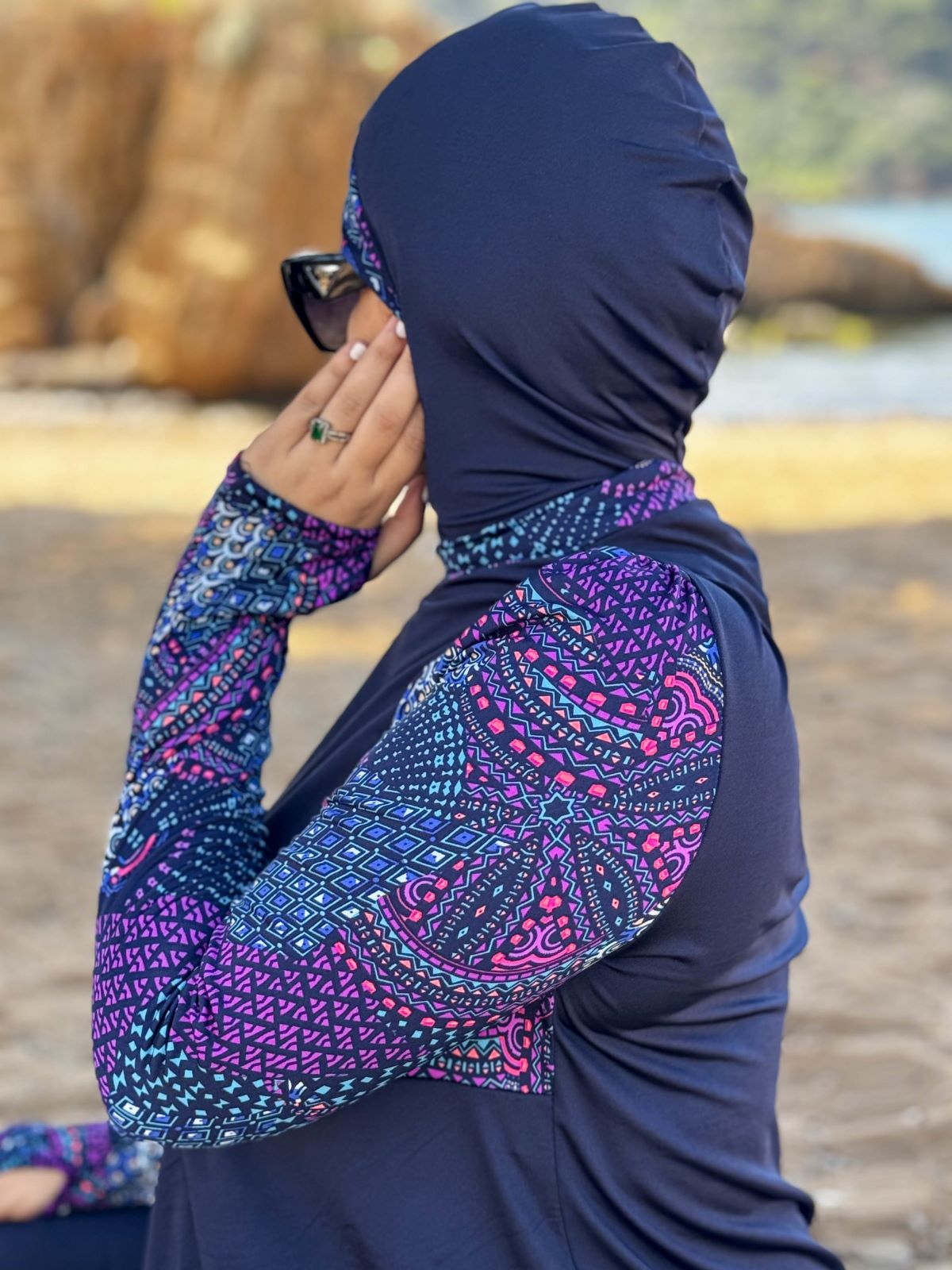 burkini femme enceinte 3 pièces bleu MYRIAN