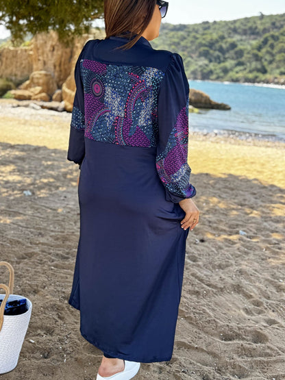 Burkini 3 pièces  bleu à motif multi TESSA