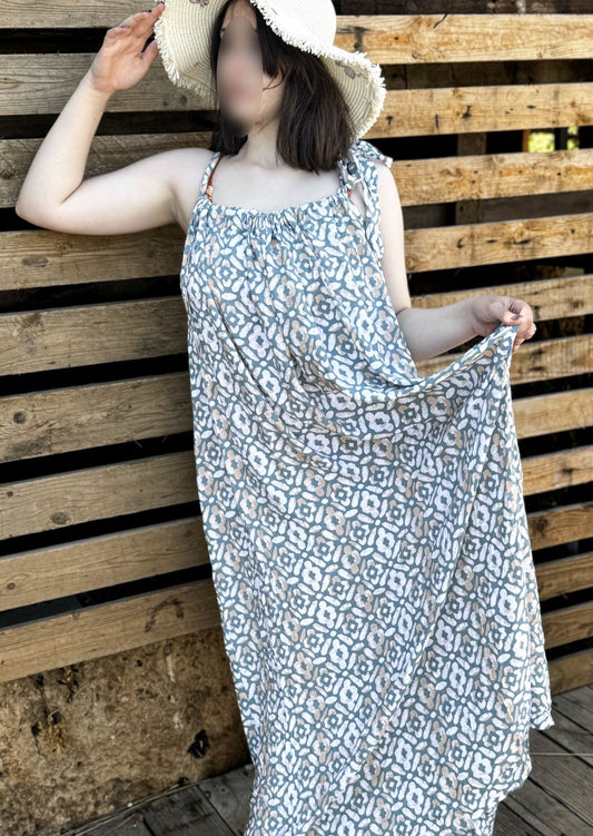 robe de plage vert imprimée Pearl