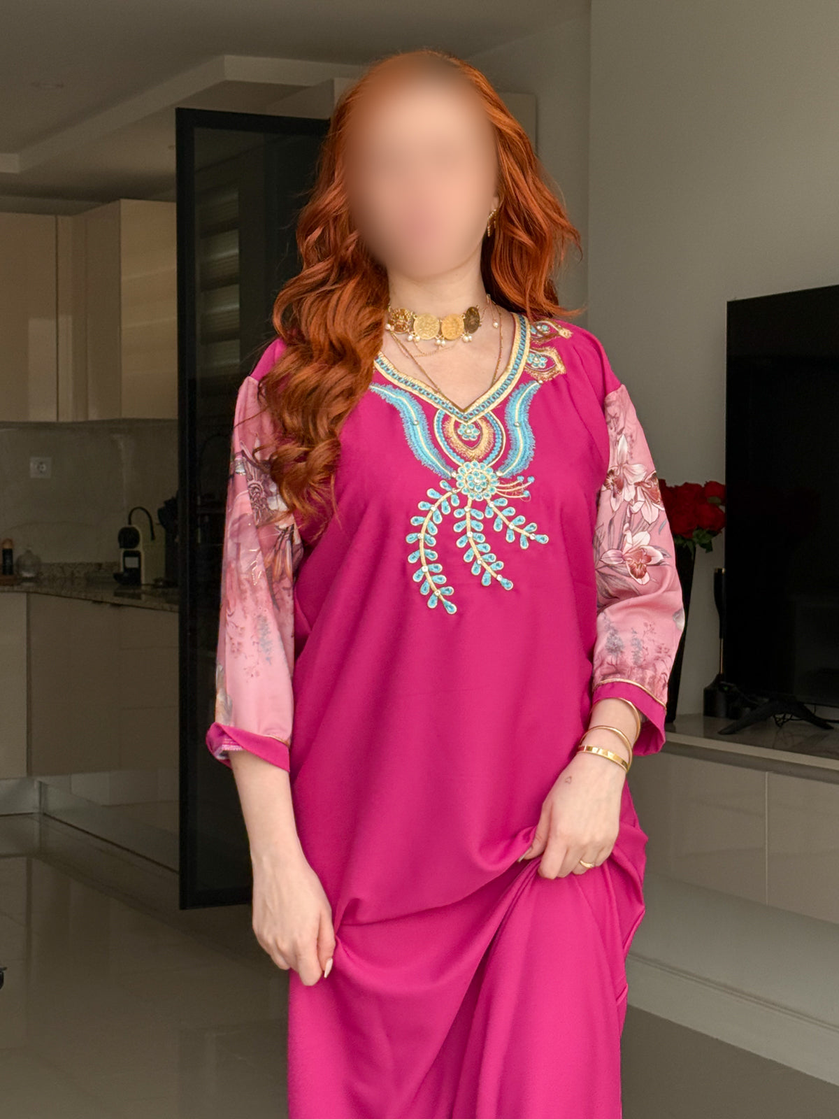 Jebba unie rose foncé CHERINE