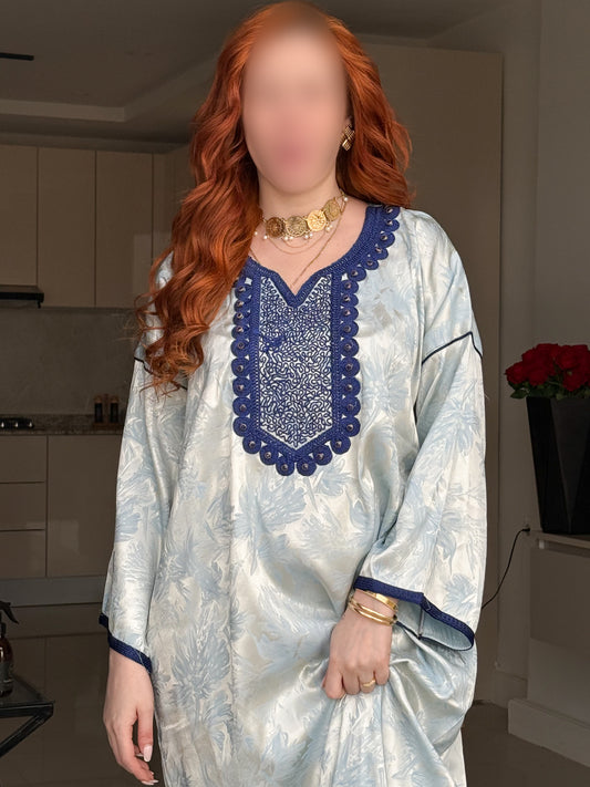 Jebba bleu ciel galon bleu RAHMA