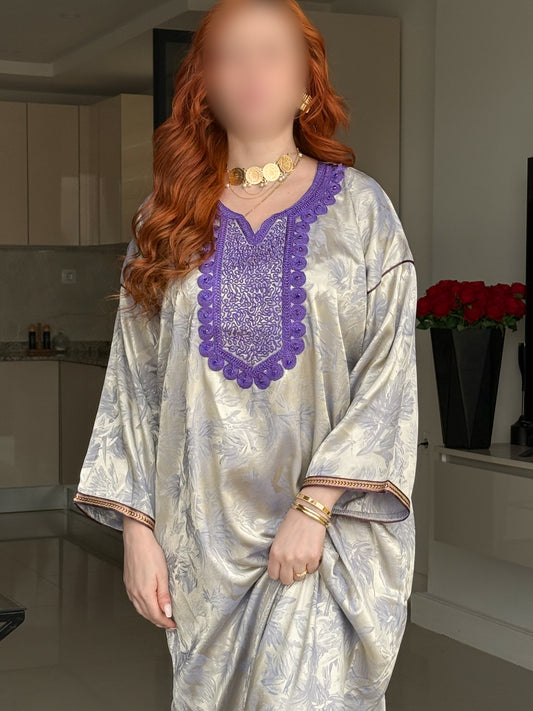 Jebba gris galon violet RAHMA