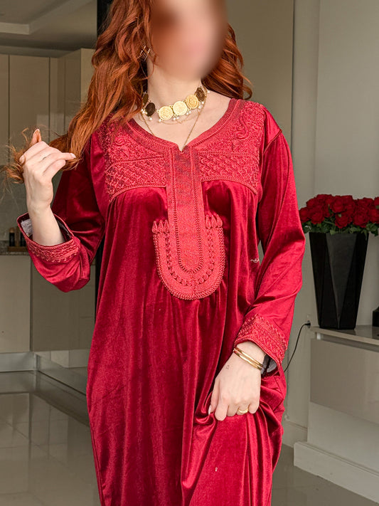 Jebba velours rouge FATIHA