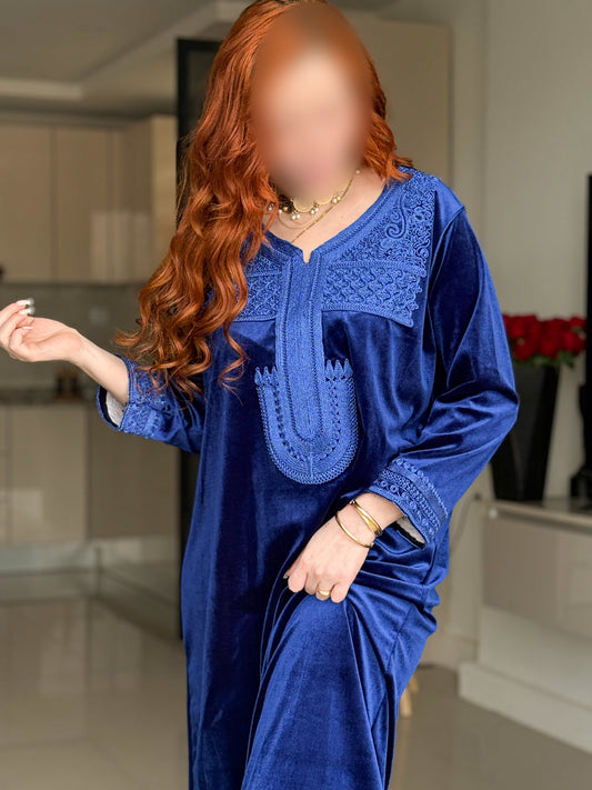 Jebba velours bleu roi FATIHA
