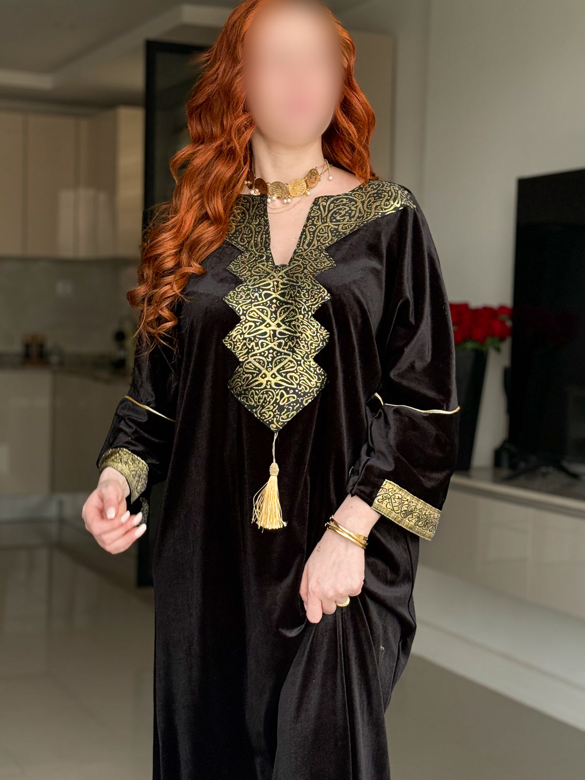 Jebba velours noir galon LAMIA