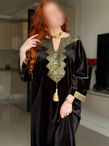Jebba velours noir galon LAMIA