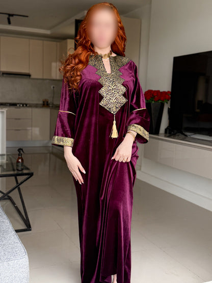 Jebba velours aubergine LAMIA