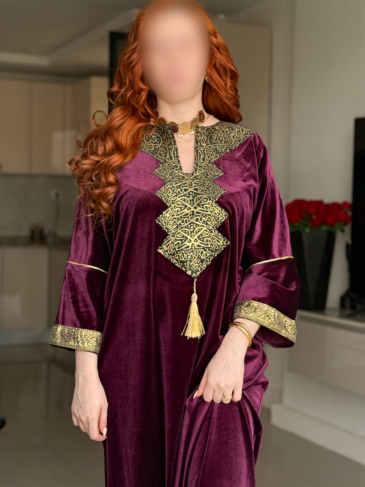 Jebba velours aubergine LAMIA