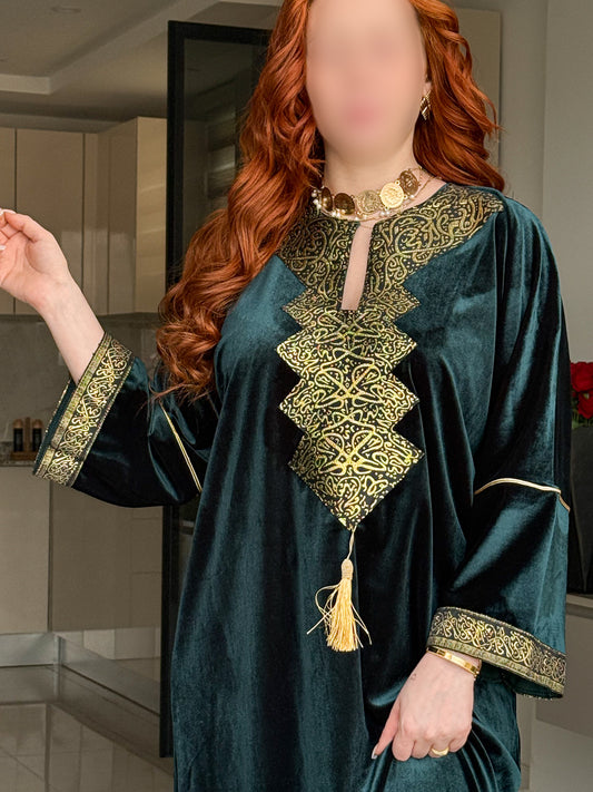 Jebba velours vert bouteille LAMIA