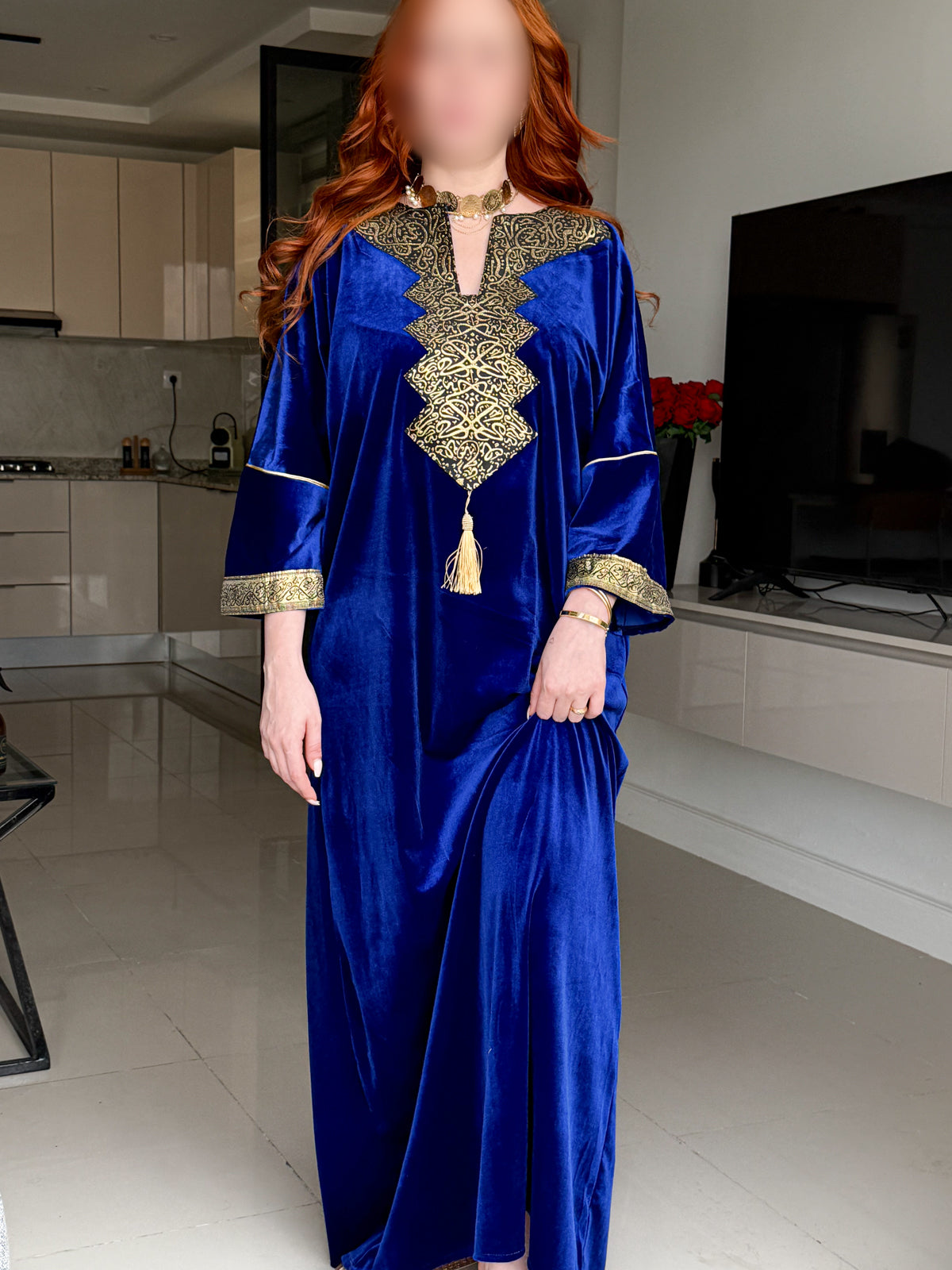 Jebba velours bleu roi LAMIA