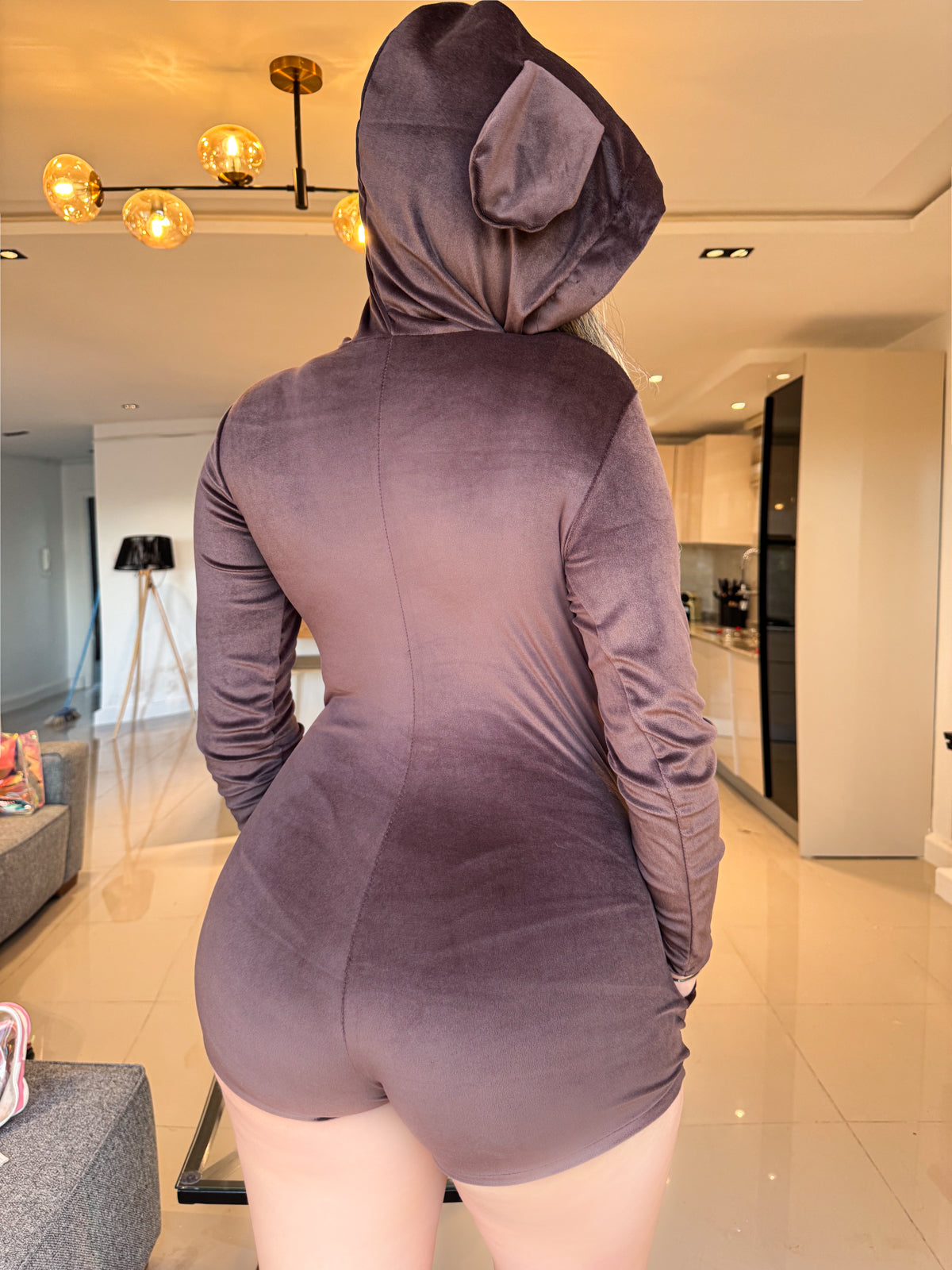 Combishort capuche soft marron LAPINE