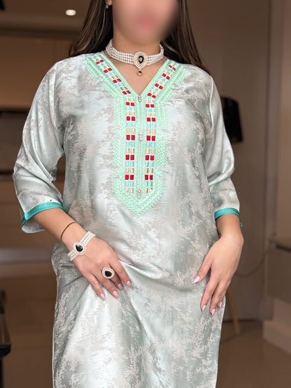 Jebba unie gris galon vert JIMA