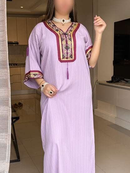 Jebba unie a rayures mauve ELENA