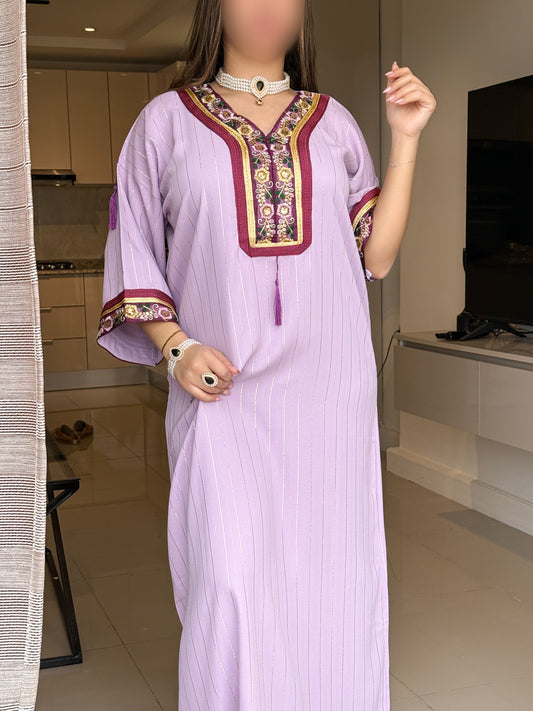 Jebba unie a rayures mauve ELENA