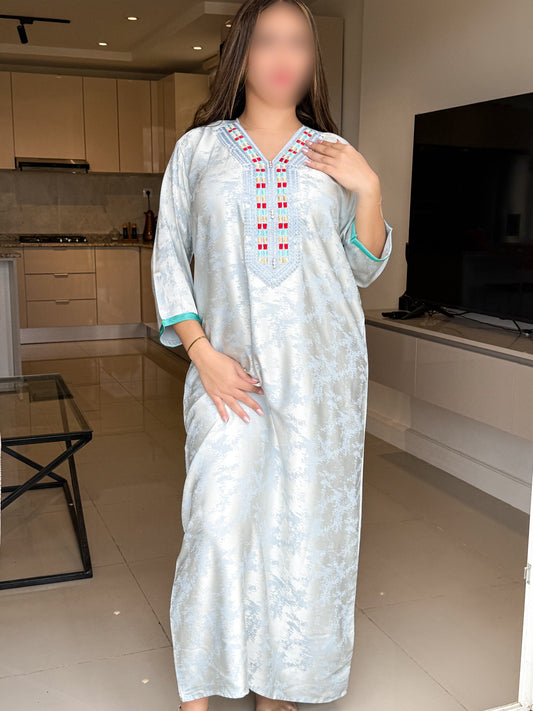 Jebba unie gris galon bleu ciel JIMA