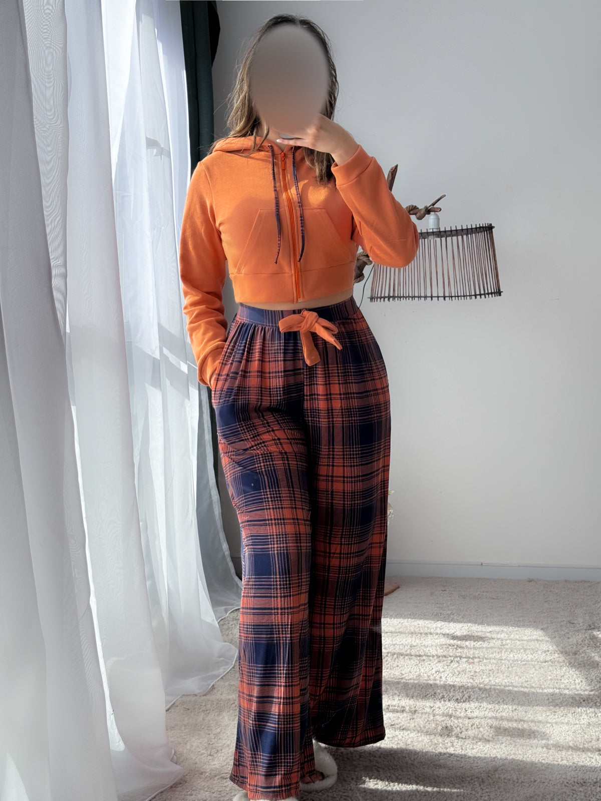 Ensemble capuche tendance 2 pièces orange IPOSITCH