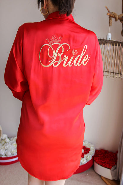 Chemise femme soyeuse rouge BRIDE