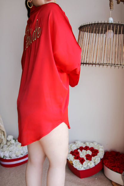 Chemise femme soyeuse rouge BRIDE