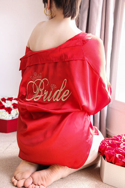 Chemise femme soyeuse rouge BRIDE