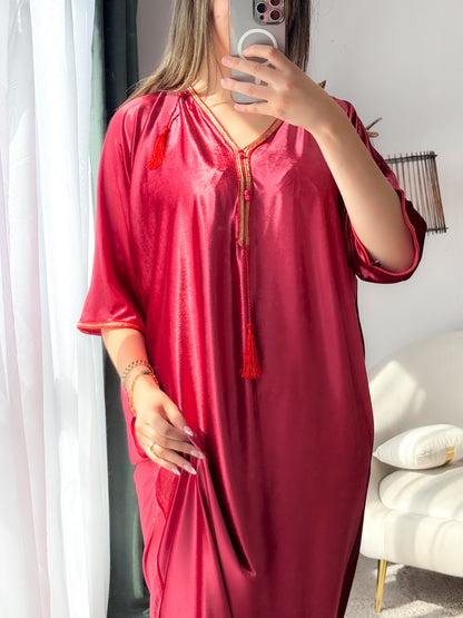 Robe d'hôtesse velours incarnat SAMAR