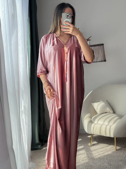 Robe d'hôtesse velours bois de rose SAMAR