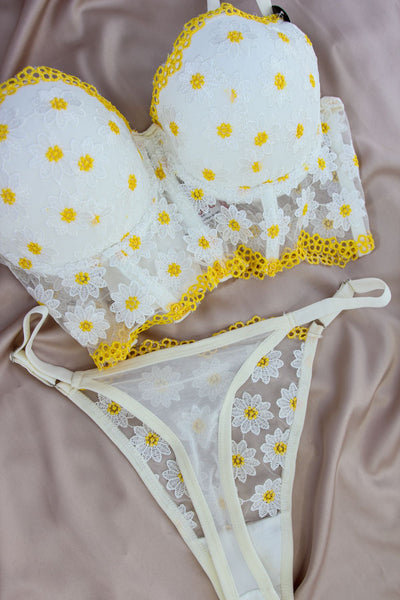 Ensemble Soutien-gorge fleuri blanc LOLLY