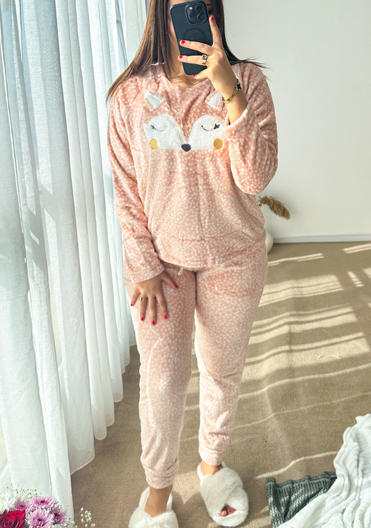 Pyjama polaire femme saumon FOXY