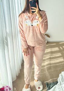 Pyjama polaire femme saumon FOXY – DORESS