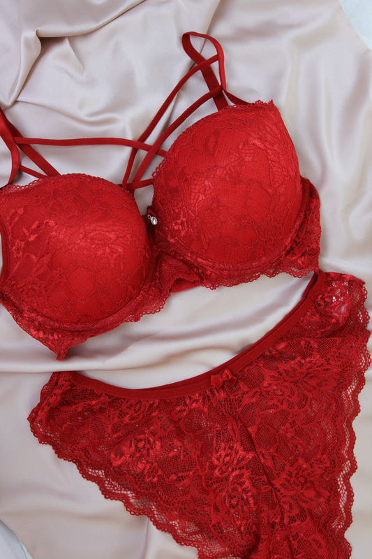 Ensemble Soutien-gorge rouge STARDUST